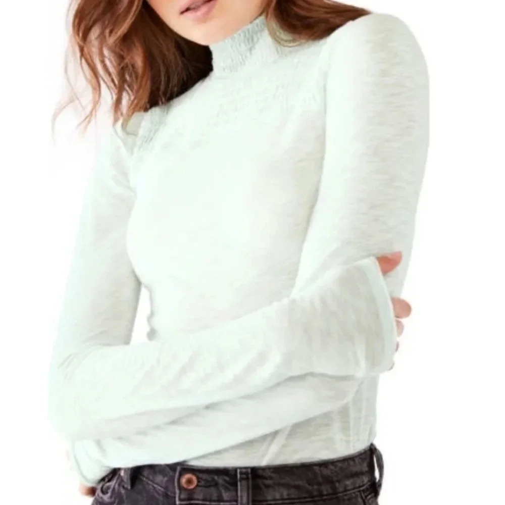 Free People Mock Turtleneck Shirt NWT